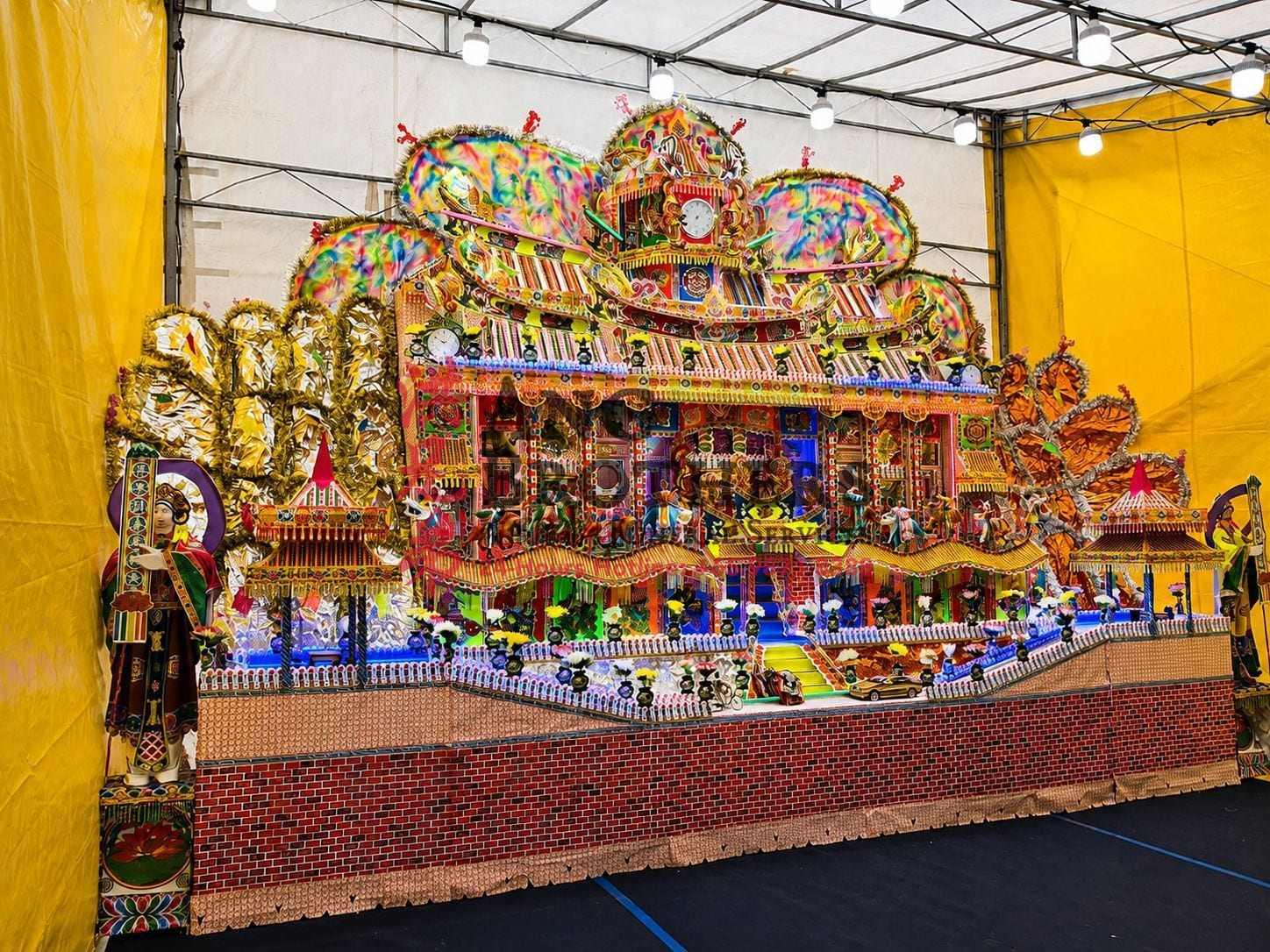 A grand paper effigy mansion for the next life